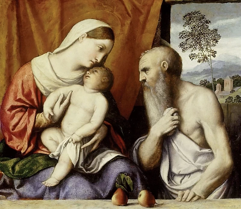 122-Alessandro Bonvicino-Moretto-Madonna col Bambino e san Girolamo-Oxford